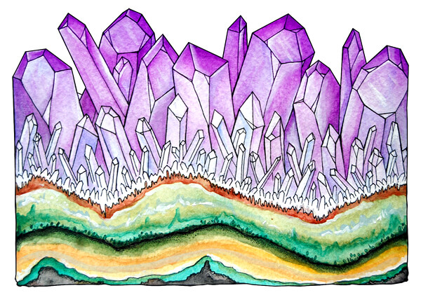 watercolor amethyst